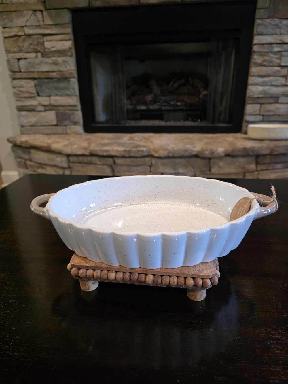 White Ceramic Pumpkin Bake Dish with Handles-NWT
